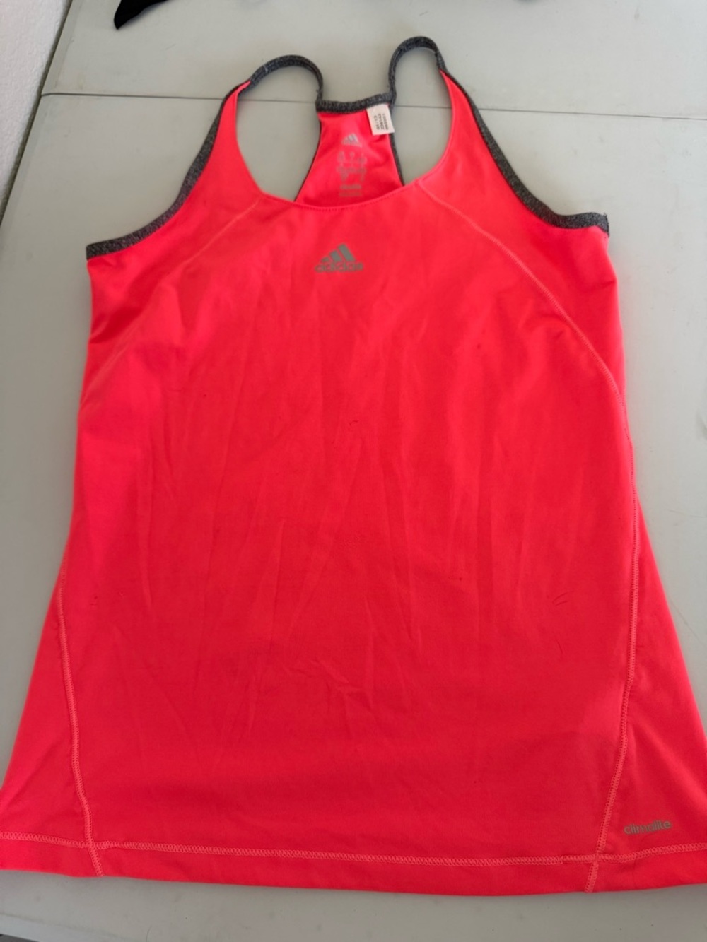 adidas Neon Racerback Training Tank with Contrast Trim
